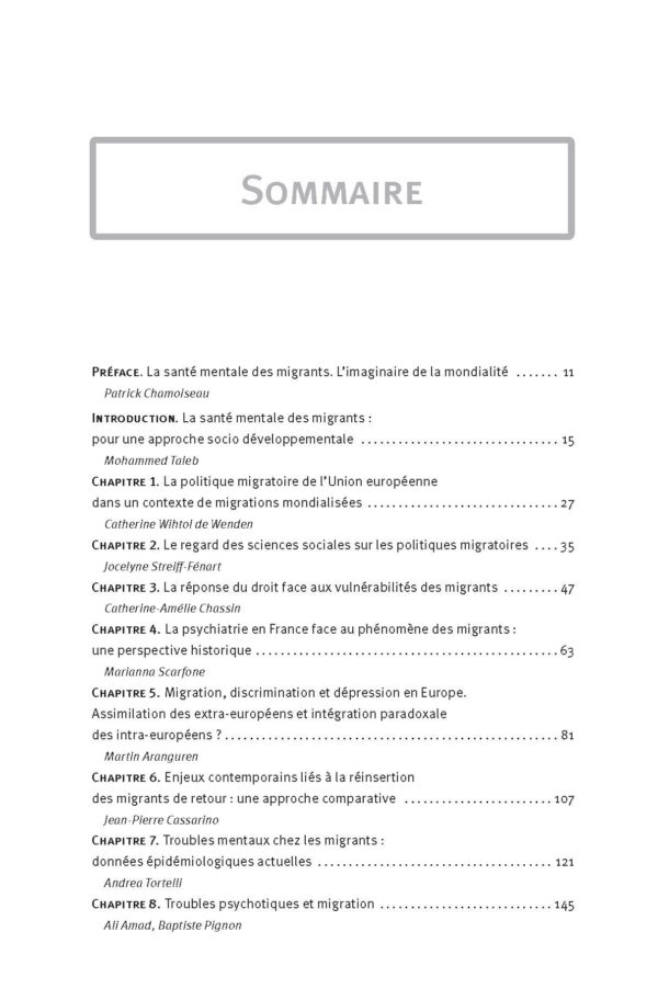 HC-La santé mentale des migrants_SOMMAIRE